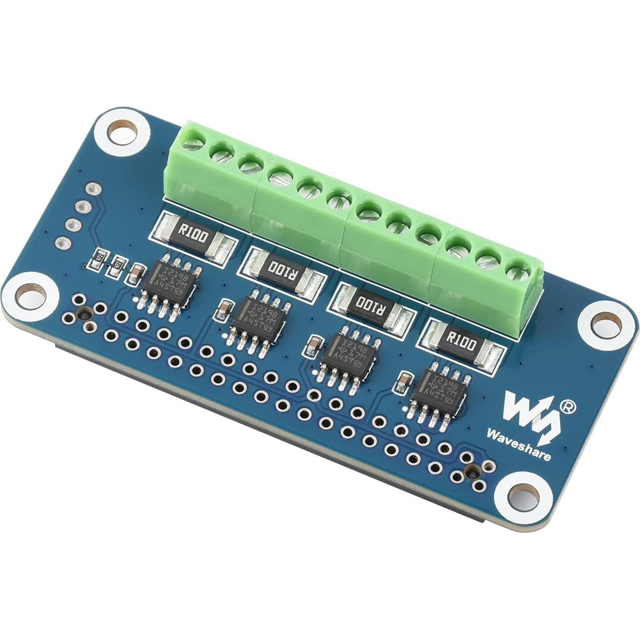 Monitor de Corriente y Voltaje HAT Waveshare 4 Canales I2C