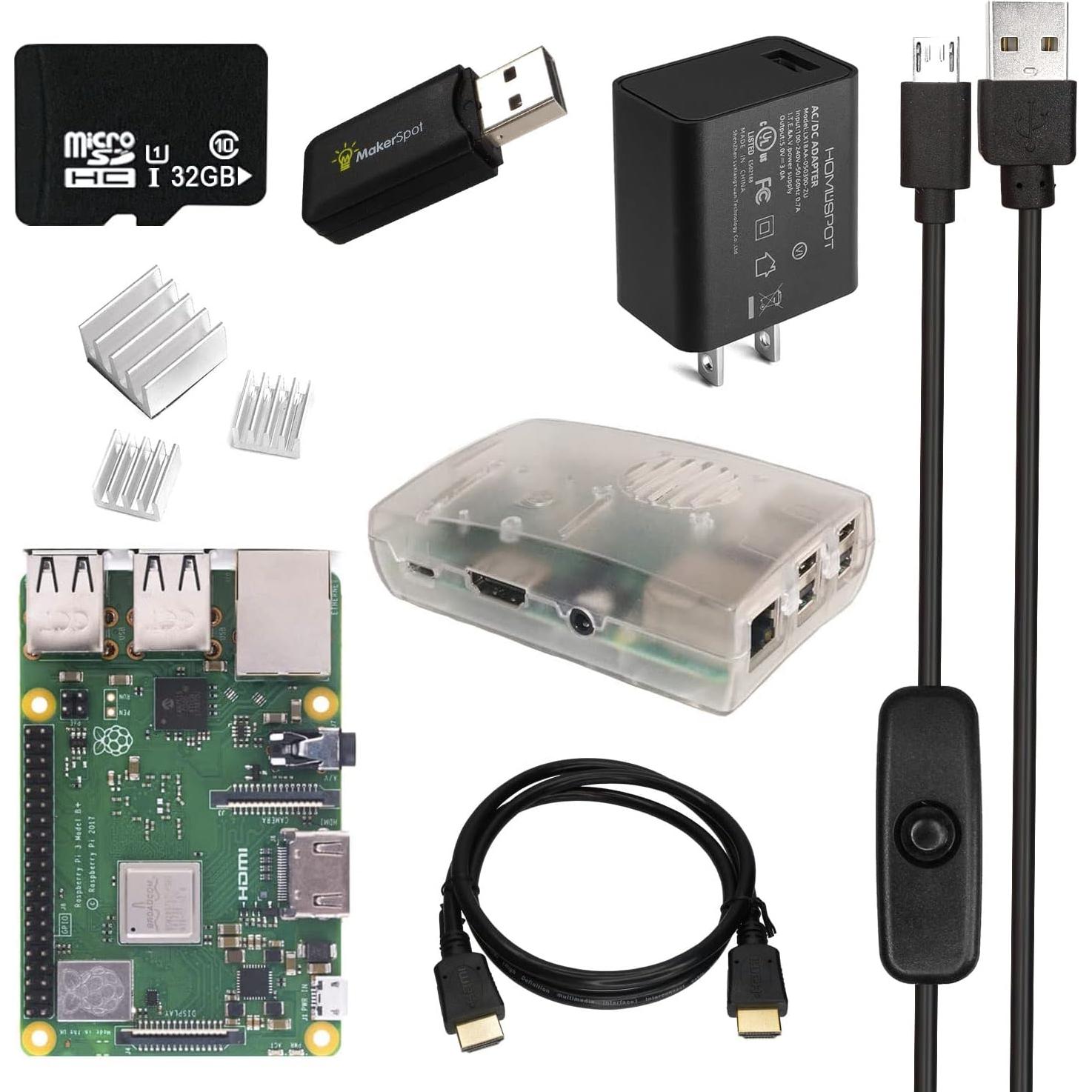 Kit de Inicio Raspberry Pi 3 B+ MakerSpot con Cargador 3A