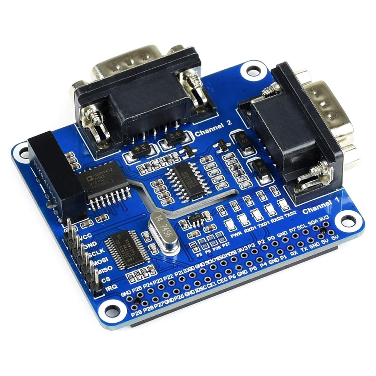 HAT RS232 Aislado 2 Canales Waveshare para Raspberry Pi
