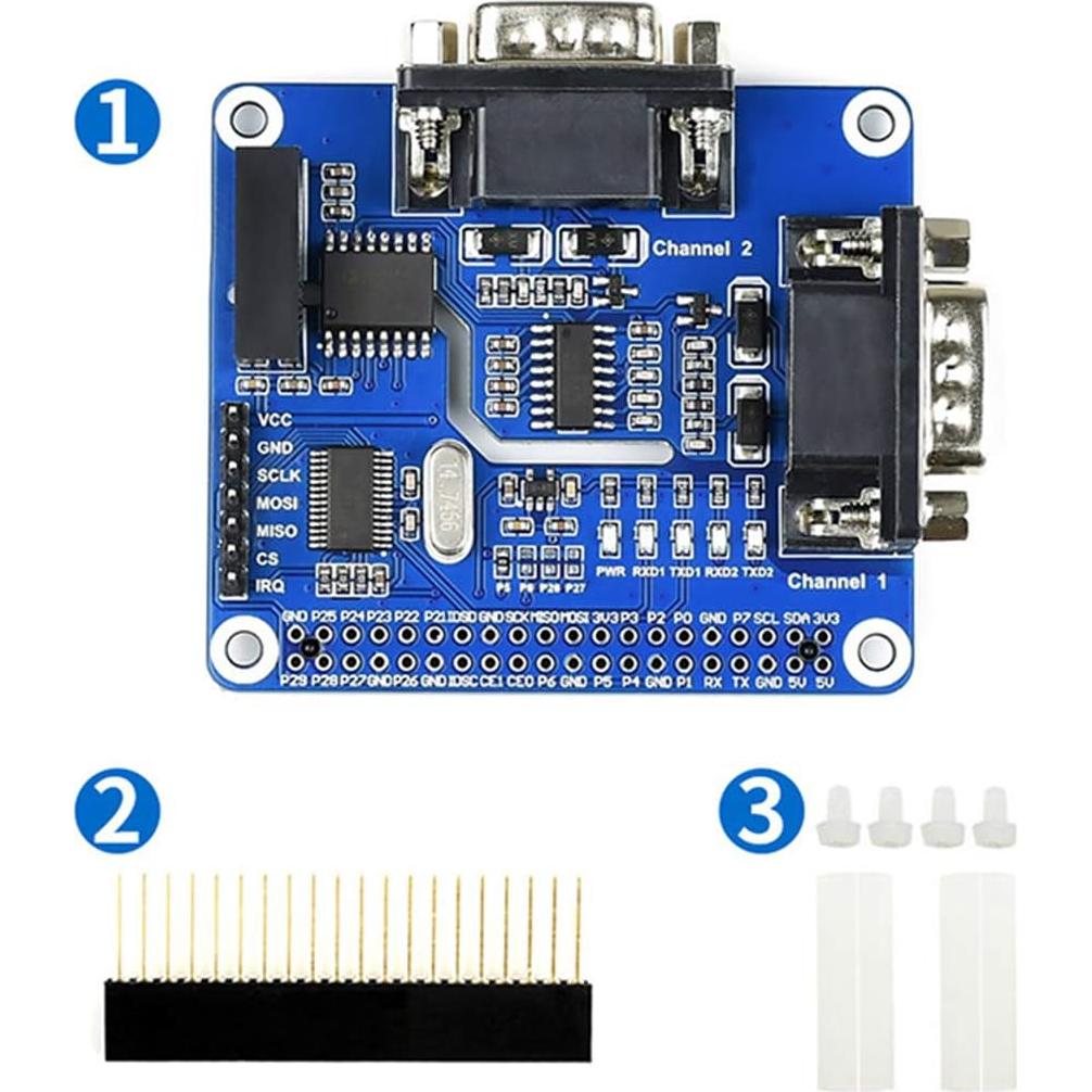 HAT RS232 Aislado 2 Canales Waveshare para Raspberry Pi