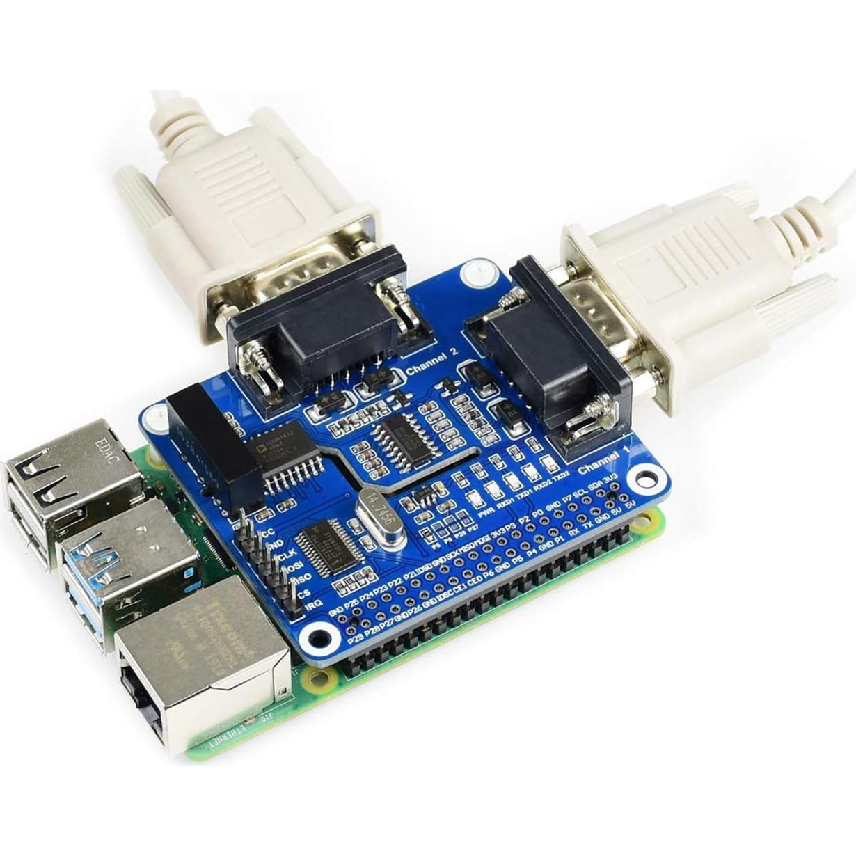 HAT RS232 Aislado 2 Canales Waveshare para Raspberry Pi