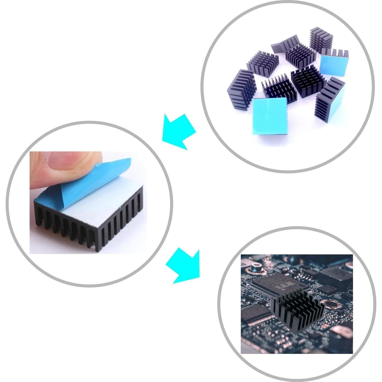 Kit 10 Disipadores de Calor Easycargo 22mm + Cinta 3M8810