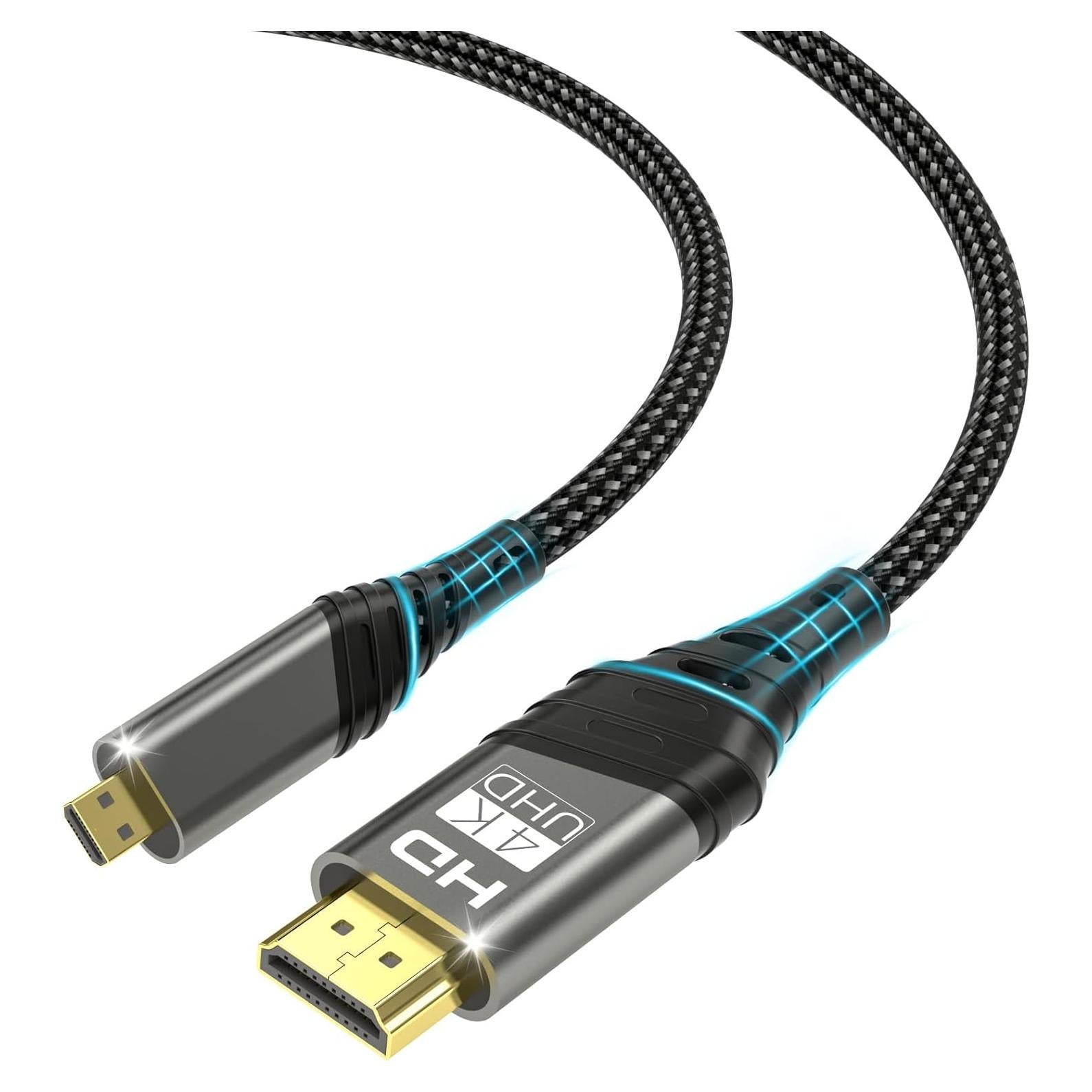 Cable Micro HDMI a HDMI 2m Woednx 4K 60Hz Compatible Raspberry Pi