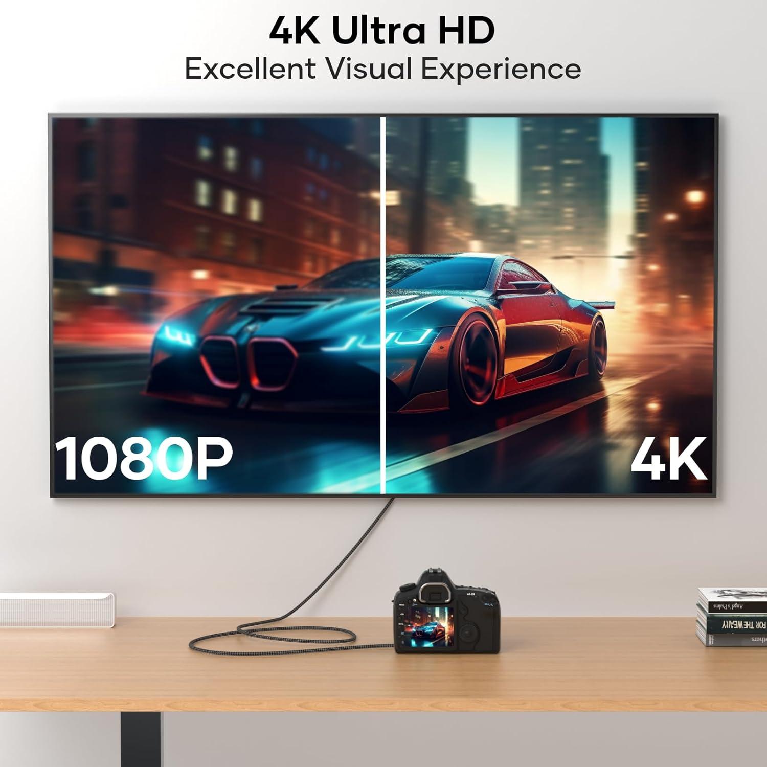 Cable Micro HDMI a HDMI 2m Woednx 4K 60Hz Compatible Raspberry Pi