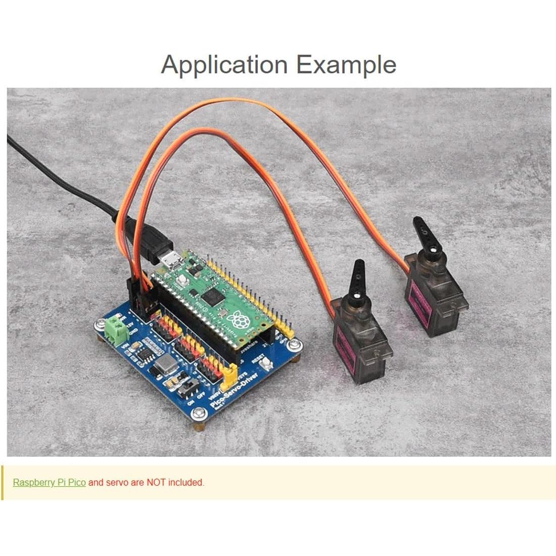 Waveshare Servo Driver Module for Raspberry Pi Pico Ideal for Controlling Robotic Arm or Hexapod Walker 16-Channel Outputs 16-Bit Resolution