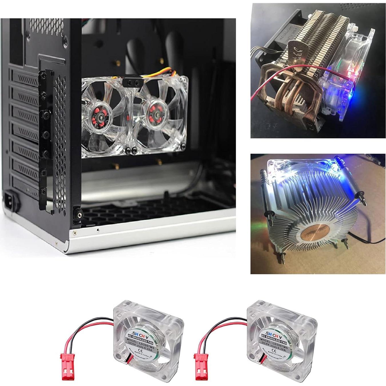 Ventiladores de Enfriamiento 30x30mm Auto-plaza 4 Pcs LED Azul