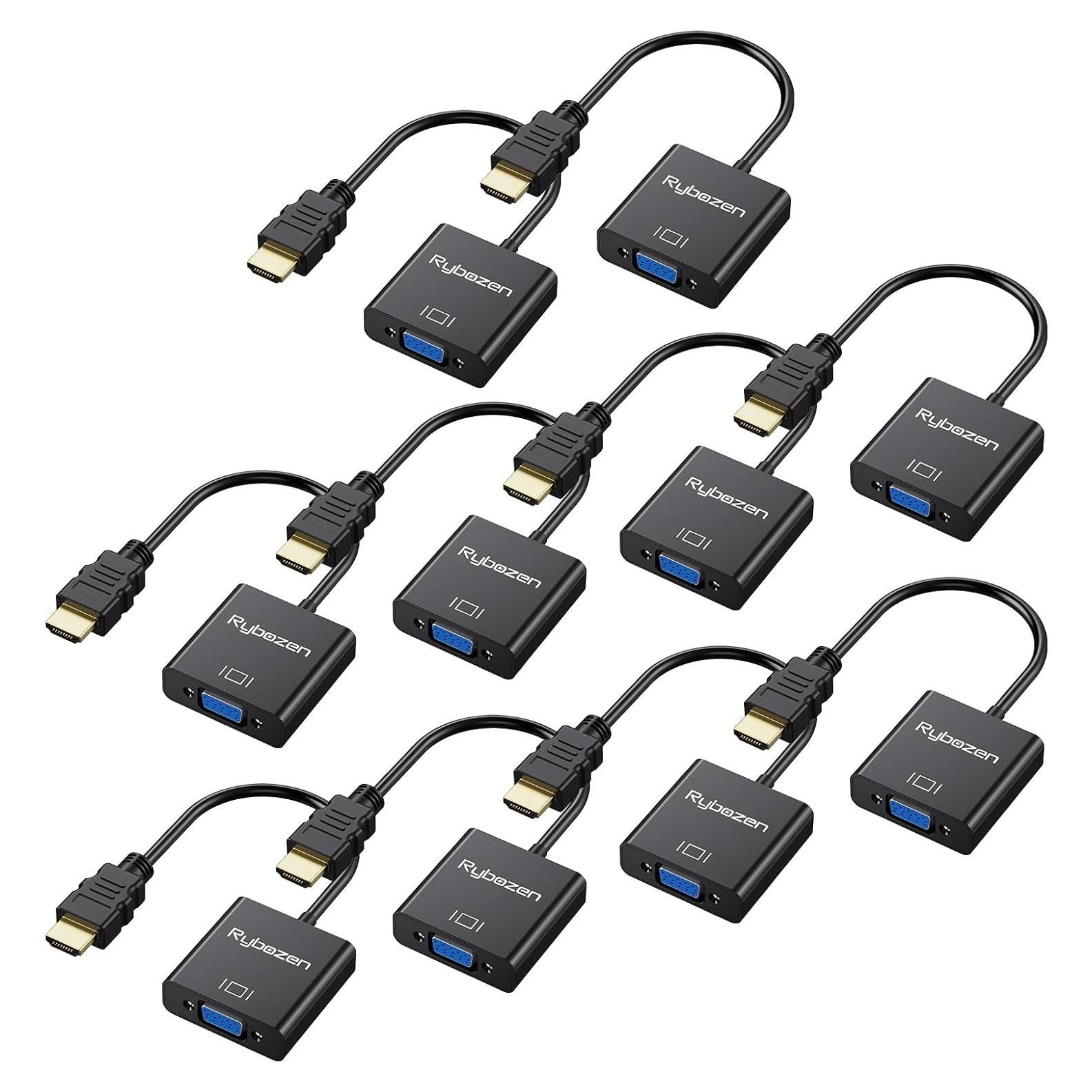Adaptador HDMI a VGA DigitConvert Paquete de 10, 1080p