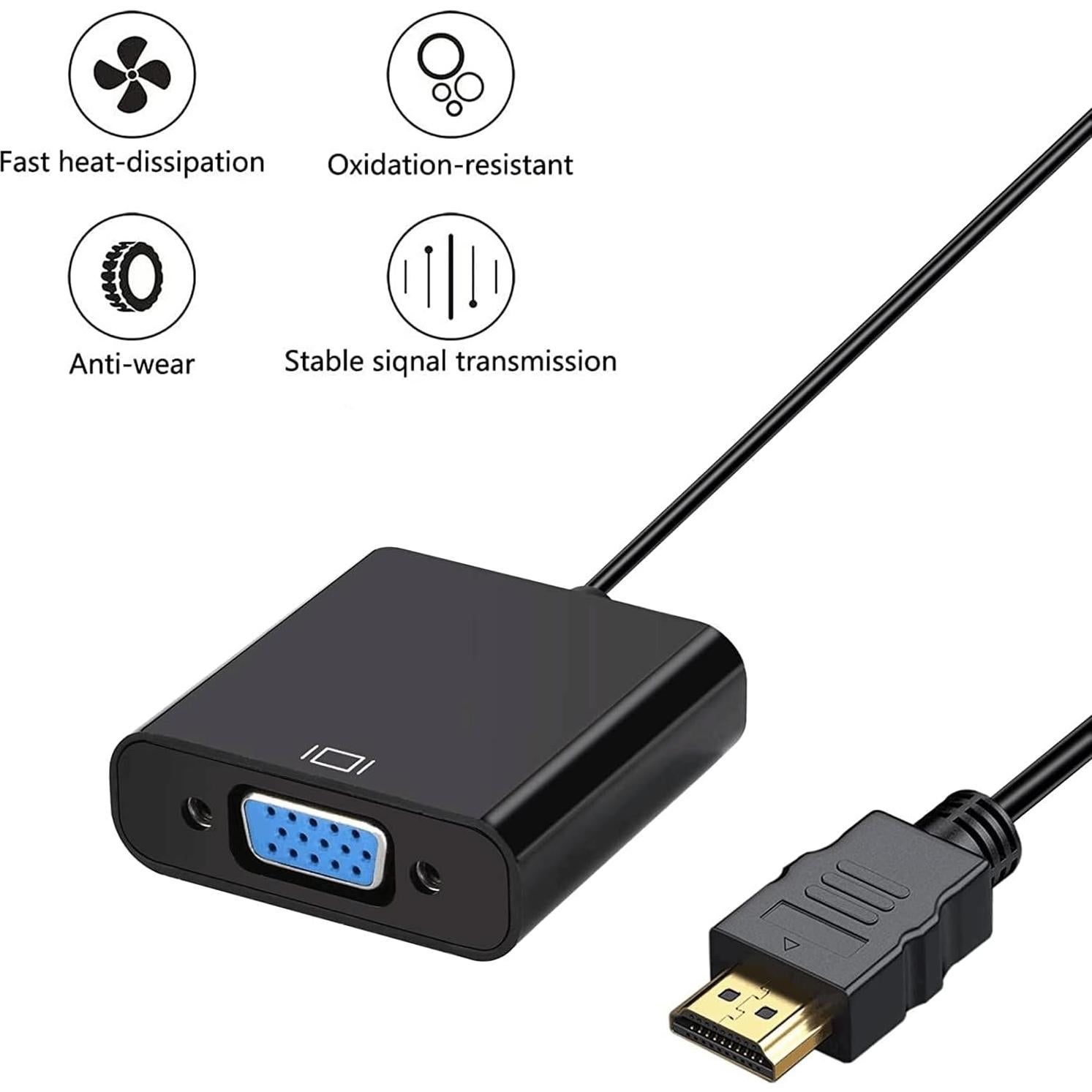 Adaptador HDMI a VGA DigitConvert Paquete de 10, 1080p