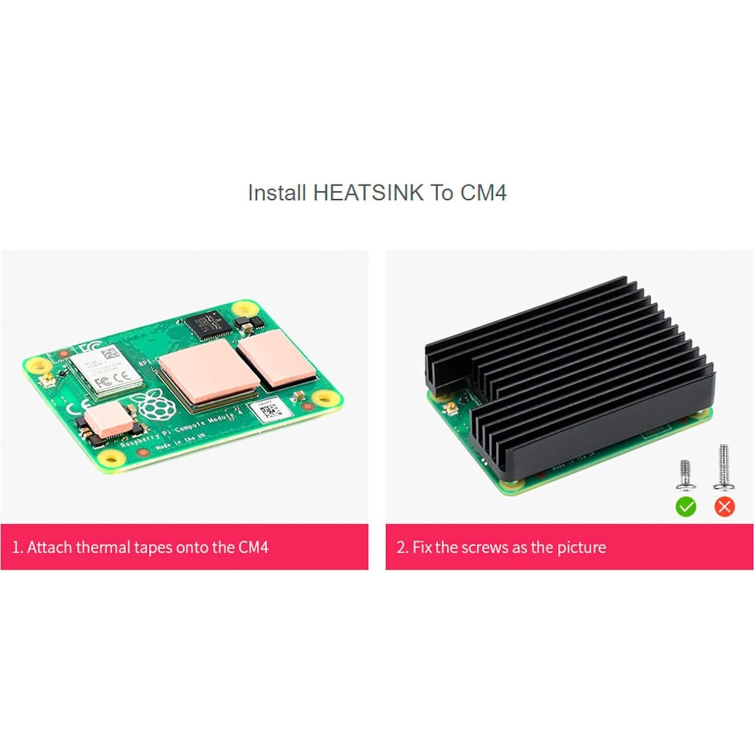 Disipador de Aluminio Waveshare para Raspberry Pi CM4