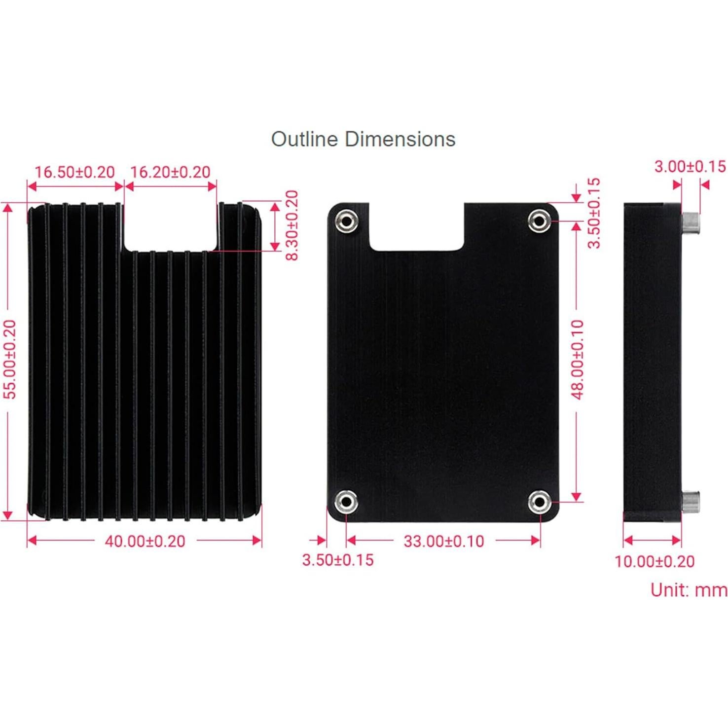 Disipador de Aluminio Waveshare para Raspberry Pi CM4