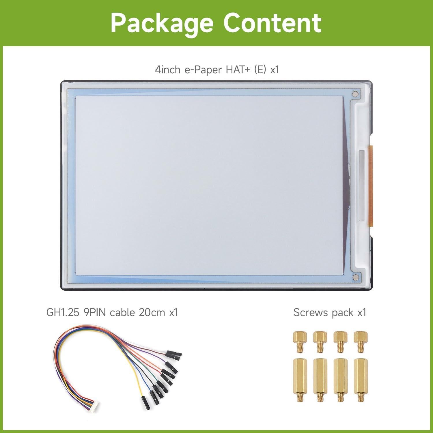 Pantalla E-Paper a Color 4" Waveshare HAT+ para Raspberry Pi