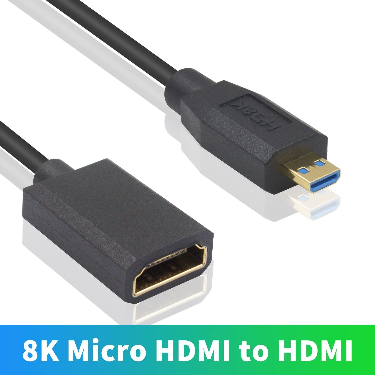 Adaptador Micro HDMI a HDMI Duttek 8K 30cm Alta Velocidad