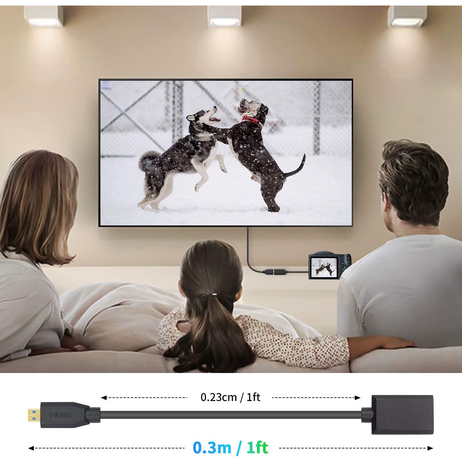 Adaptador Micro HDMI a HDMI Duttek 8K 30cm Alta Velocidad