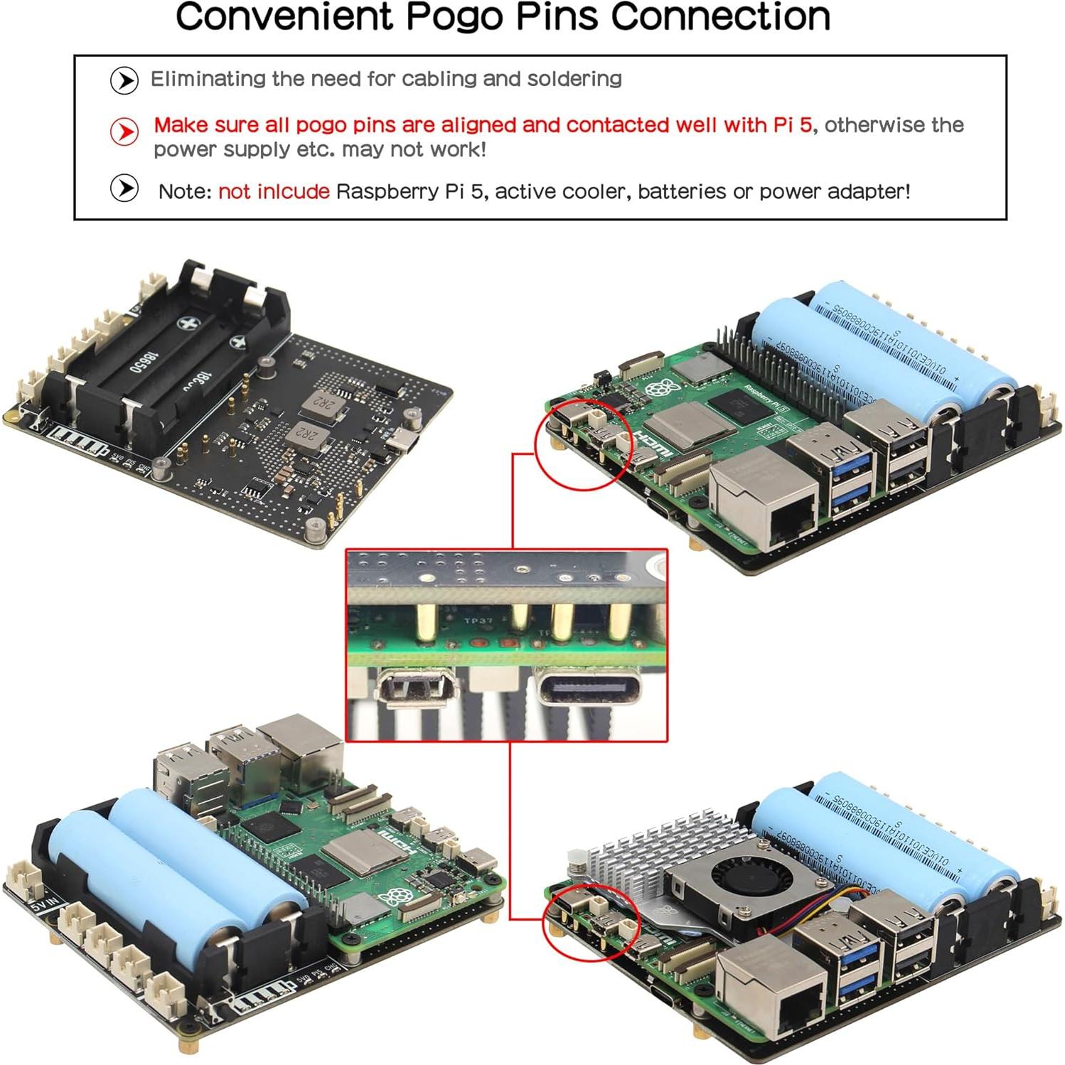 Escudo UPS Geekworm X1201 5V para Raspberry Pi 5