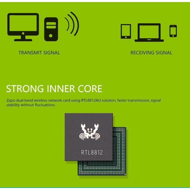 Adaptador USB WiFi JAPOO RTL8812AU 1200Mbps Doble Banda 5dBi