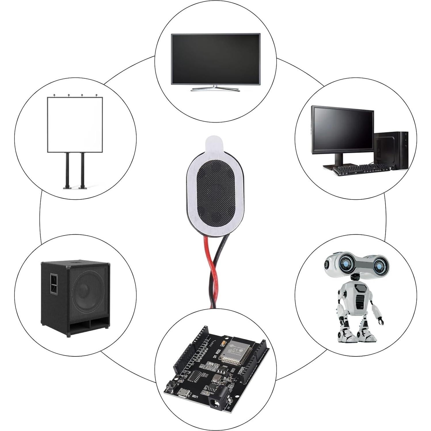 10 Mini Altavoces 1W 8 Ohm AOICRIE para Proyectos DIY