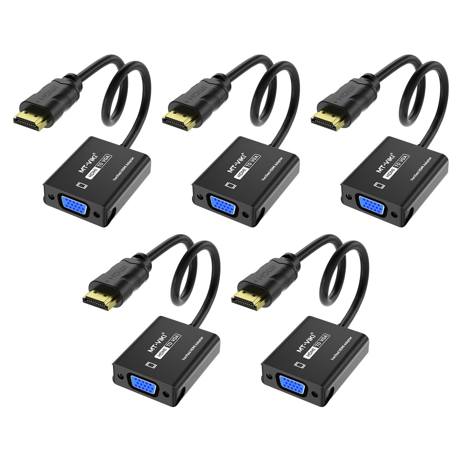 Adaptador HDMI a VGA MT-VIKI 5 Paquetes 1080p Full HD