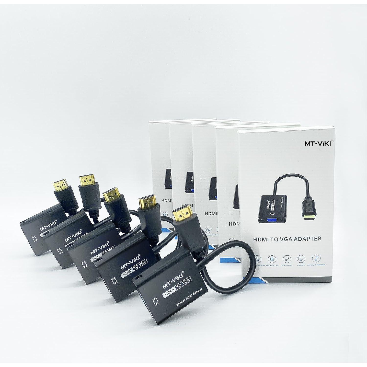Adaptador HDMI a VGA MT-VIKI 5 Paquetes 1080p Full HD