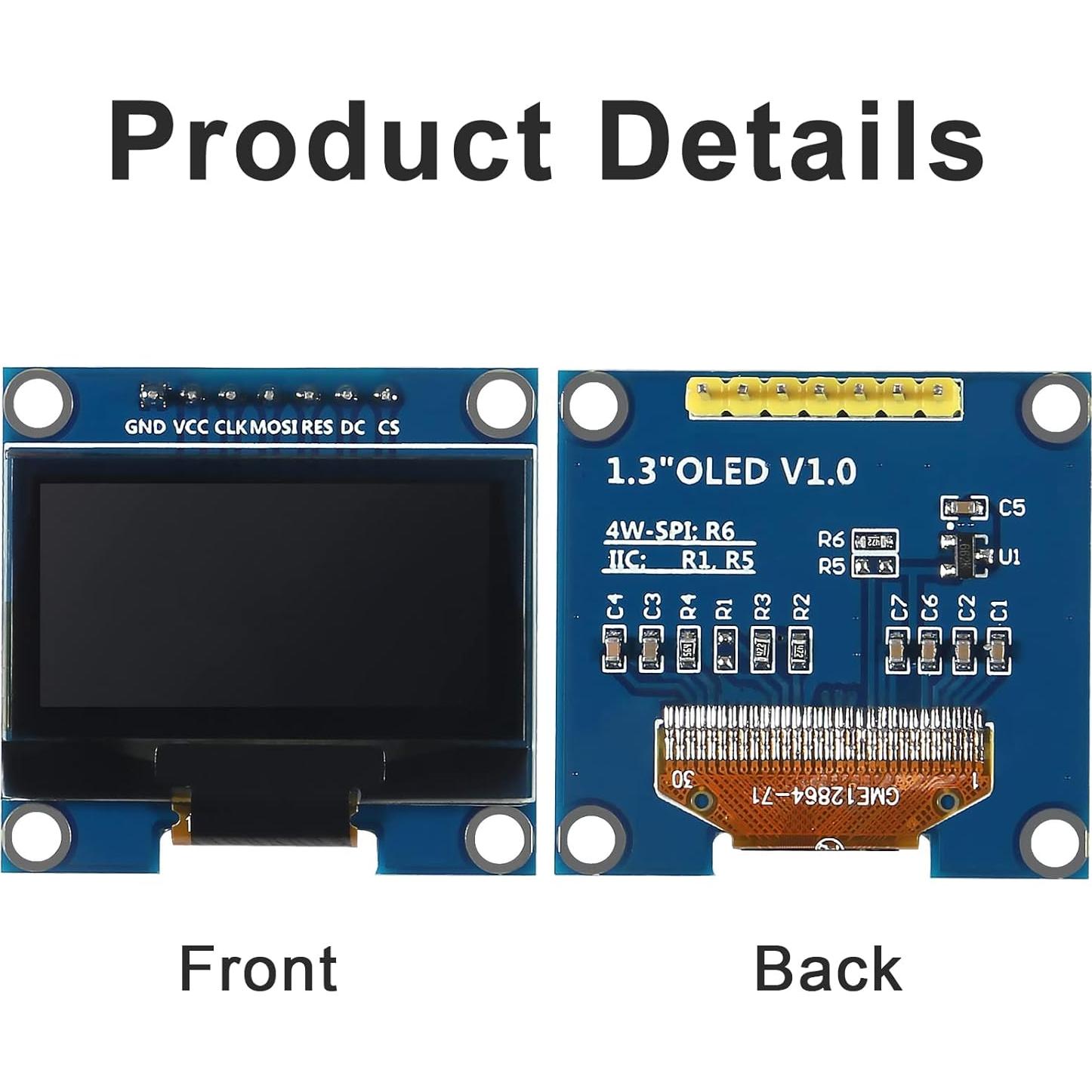 4 Módulos Pantalla OLED 1.3" Coliao 128x64 SPI Azul