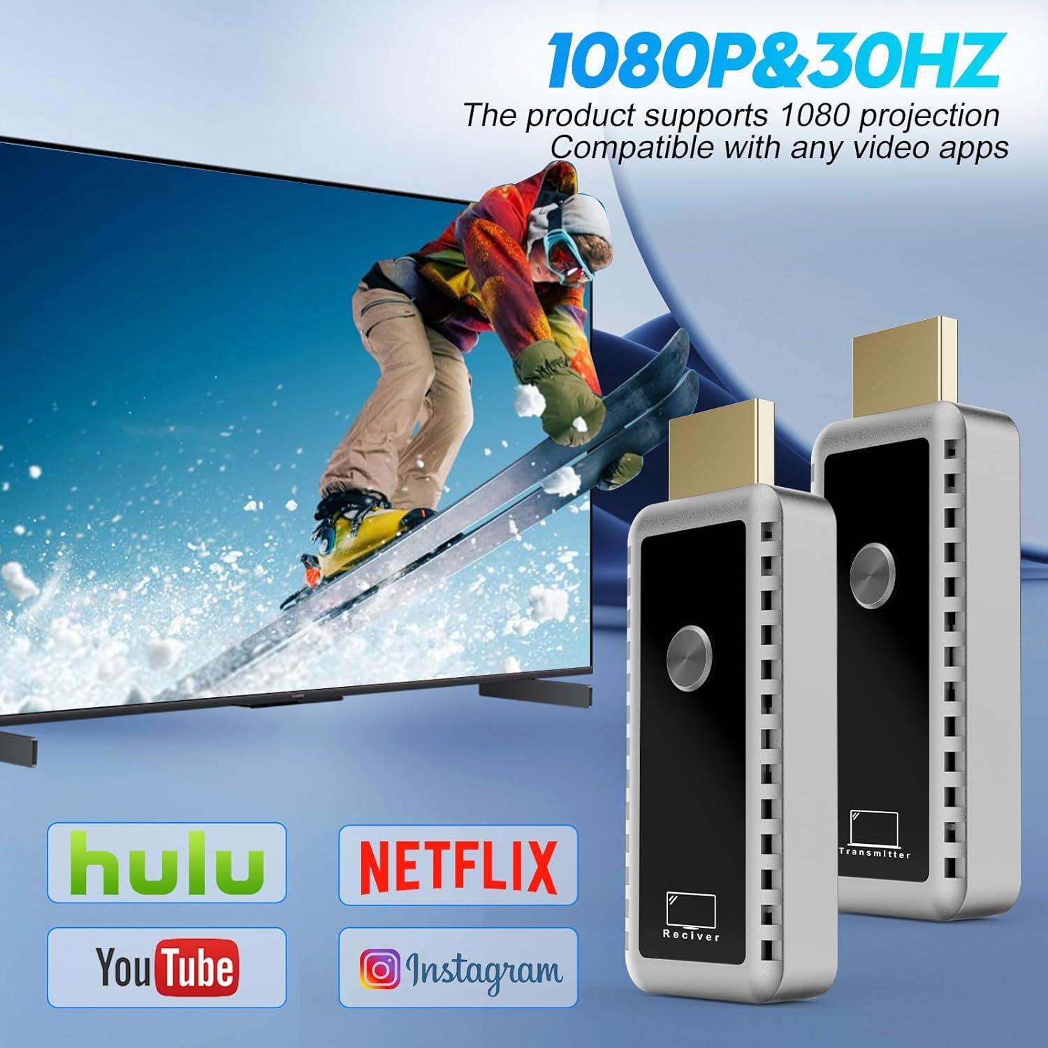 Transmisor y Receptor HDMI Inalámbrico Fimilo 4K 30m Plug & Play