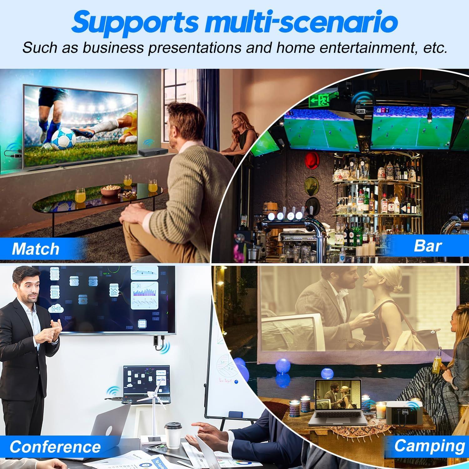 Transmisor y Receptor HDMI Inalámbrico Fimilo 4K 30m Plug & Play