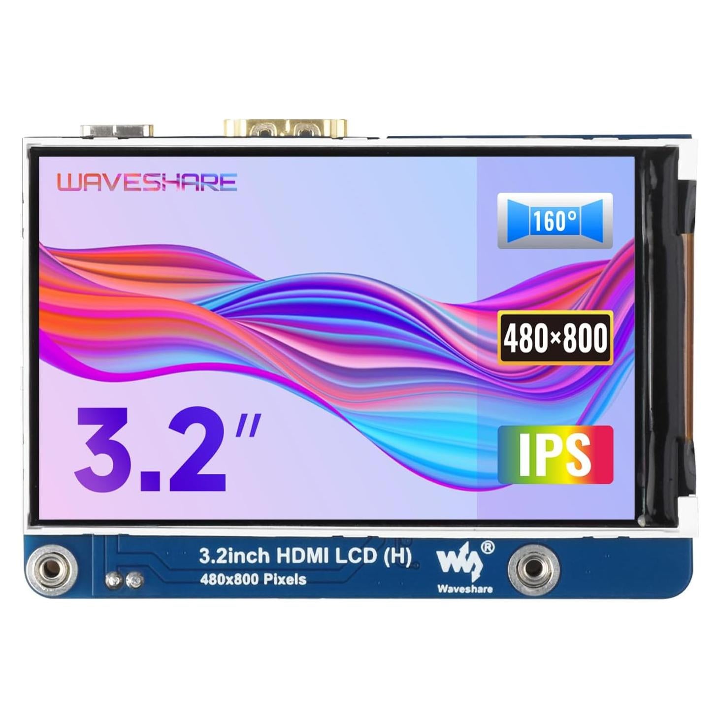 Pantalla LCD HDMI 3.2" Waveshare 480x800 para Raspberry Pi