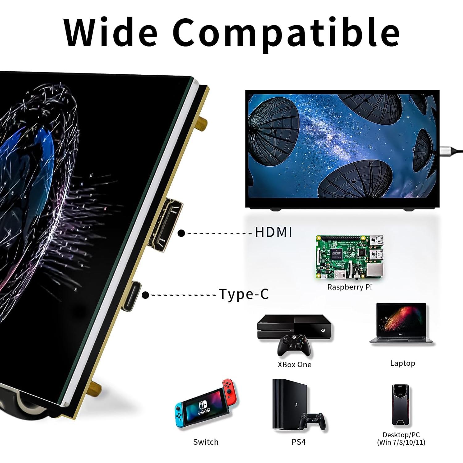 Monitor LCD 7" HAMTYSAN 800x480 HDMI con altavoces