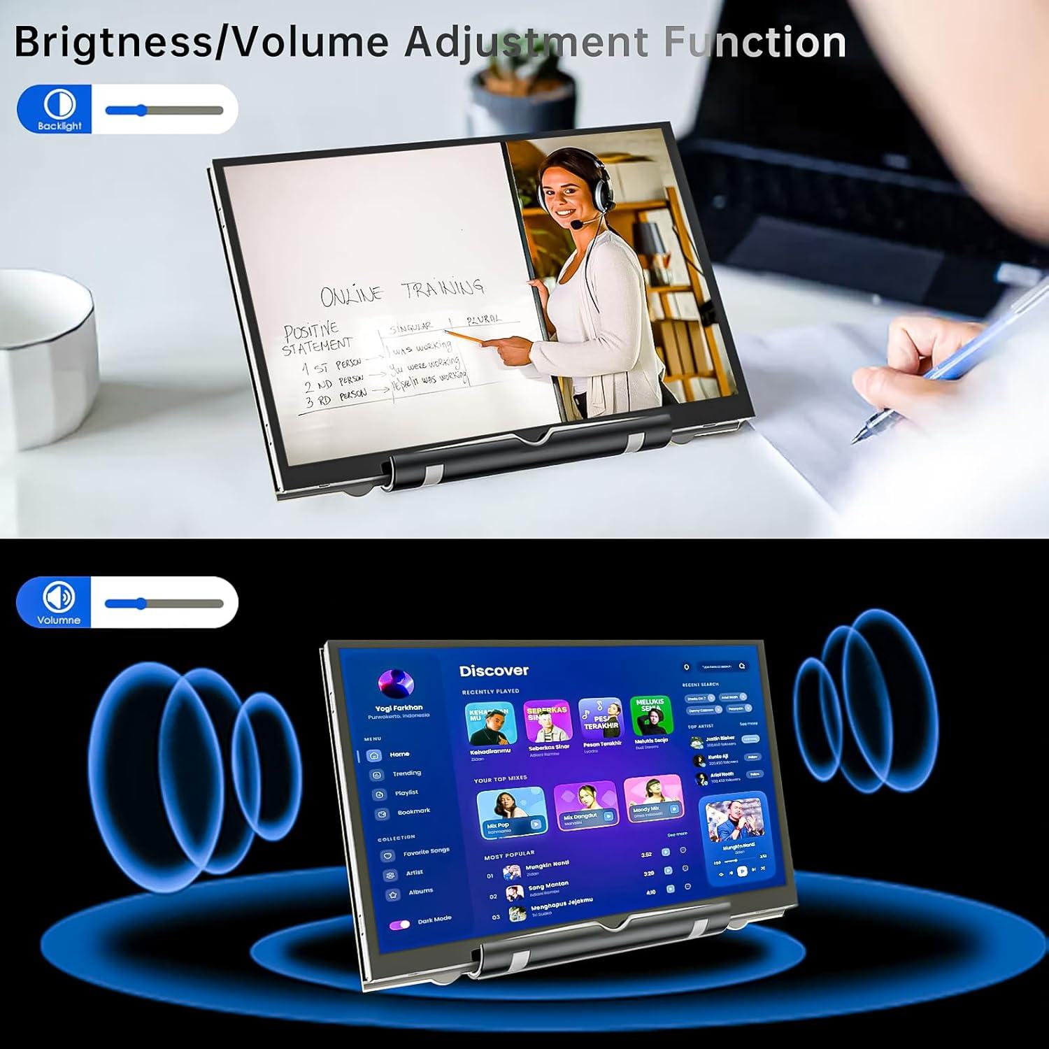 Monitor LCD 7" HAMTYSAN 800x480 HDMI con altavoces