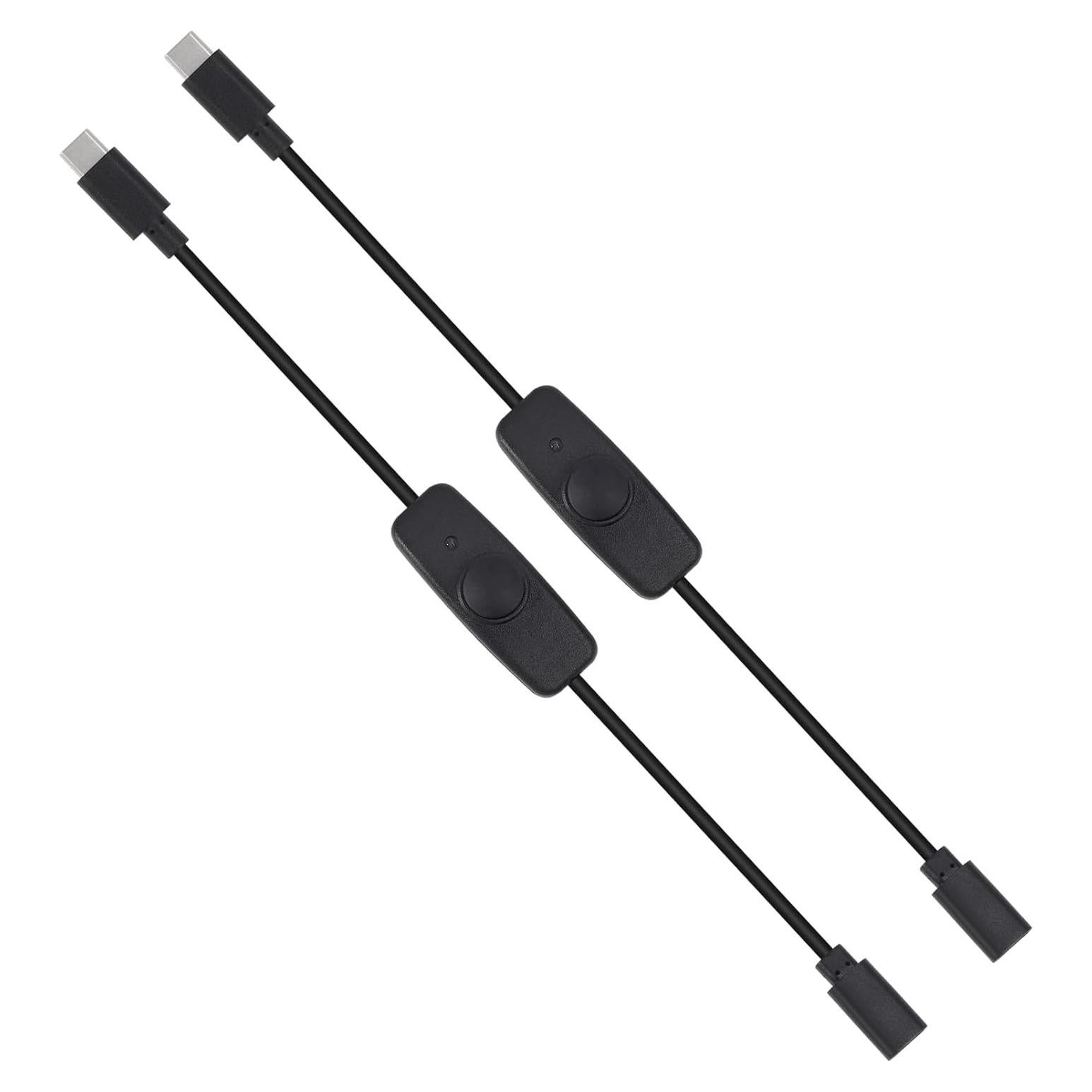 2 Cables USB C Macho a Hembra con Interruptor AITRIP 30cm