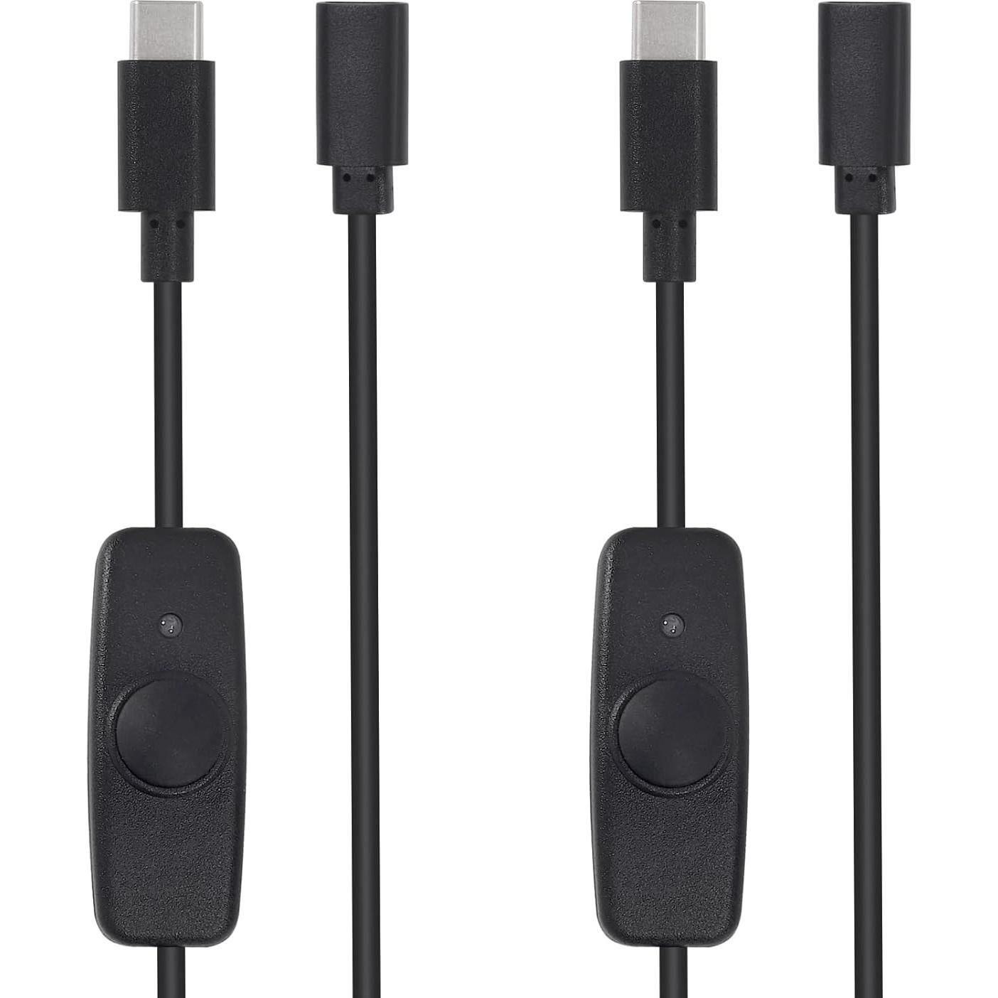 2 Cables USB C Macho a Hembra con Interruptor AITRIP 30cm