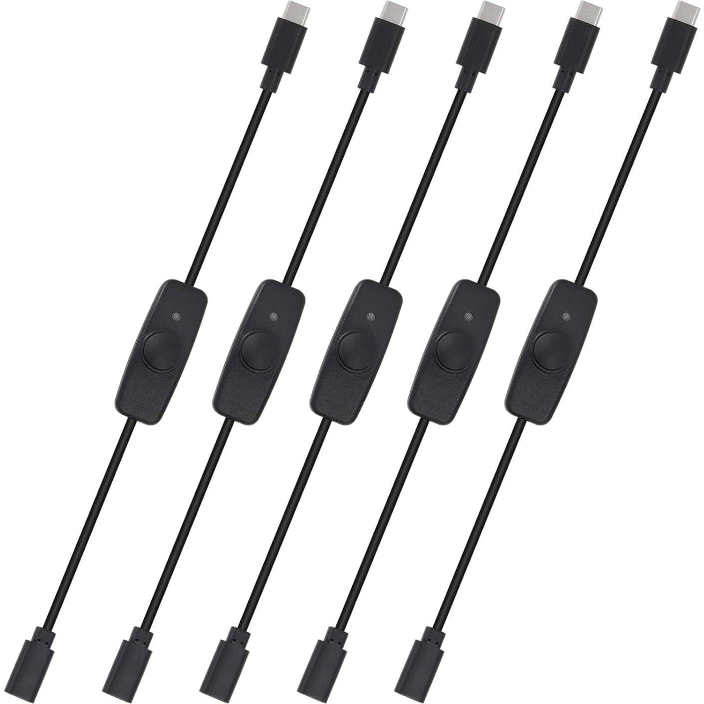 2 Cables USB C Macho a Hembra con Interruptor AITRIP 30cm