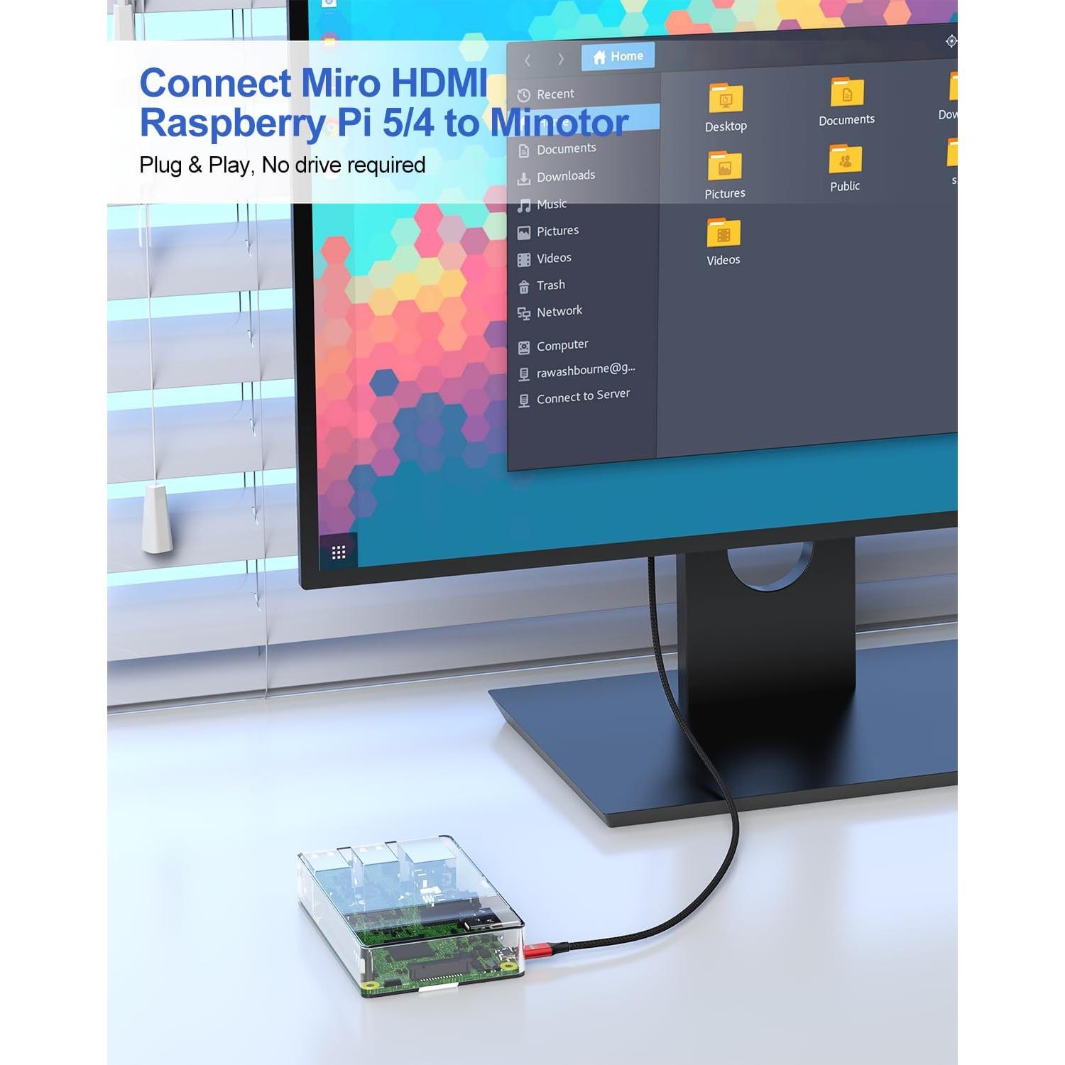 Cable Micro HDMI a HDMI ApoJodly 4.57m 4K 60Hz Nylon