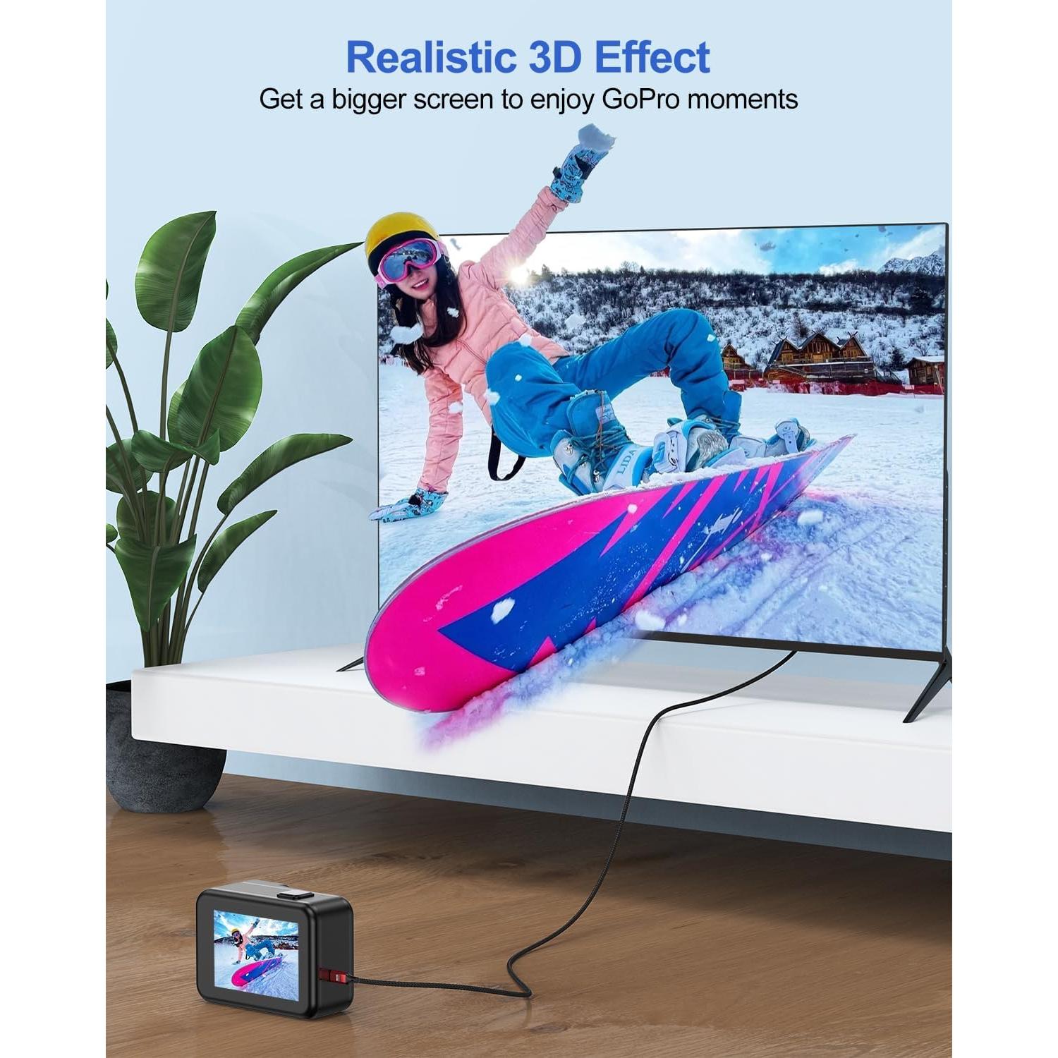 Cable Micro HDMI a HDMI ApoJodly 4.57m 4K 60Hz Nylon