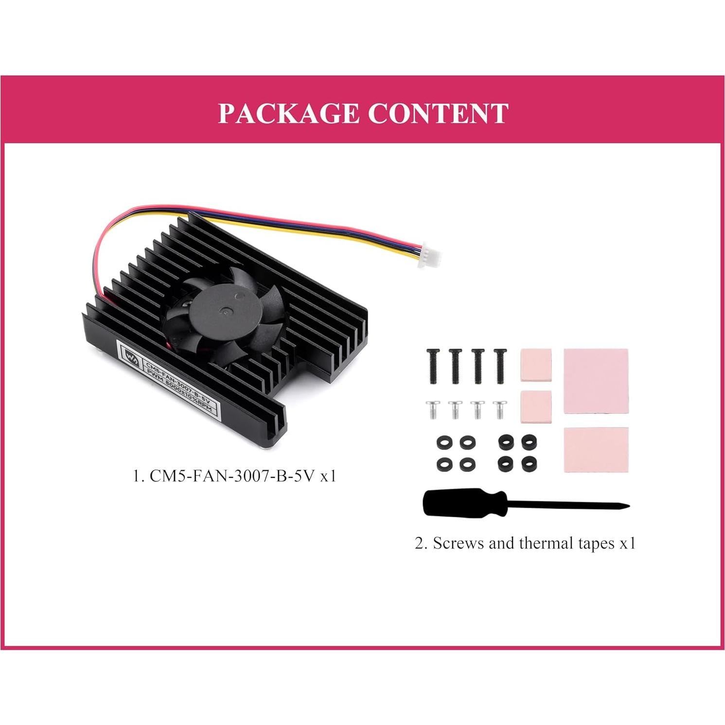 Ventilador de Enfriamiento UeeKKoo 3007 para Raspberry Pi CM5