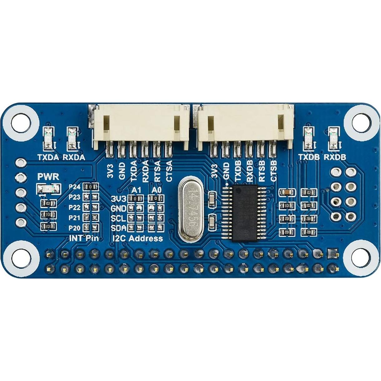 HAT de Expansión Serial Waveshare para Raspberry Pi 2-ch UART 8 GPIOs