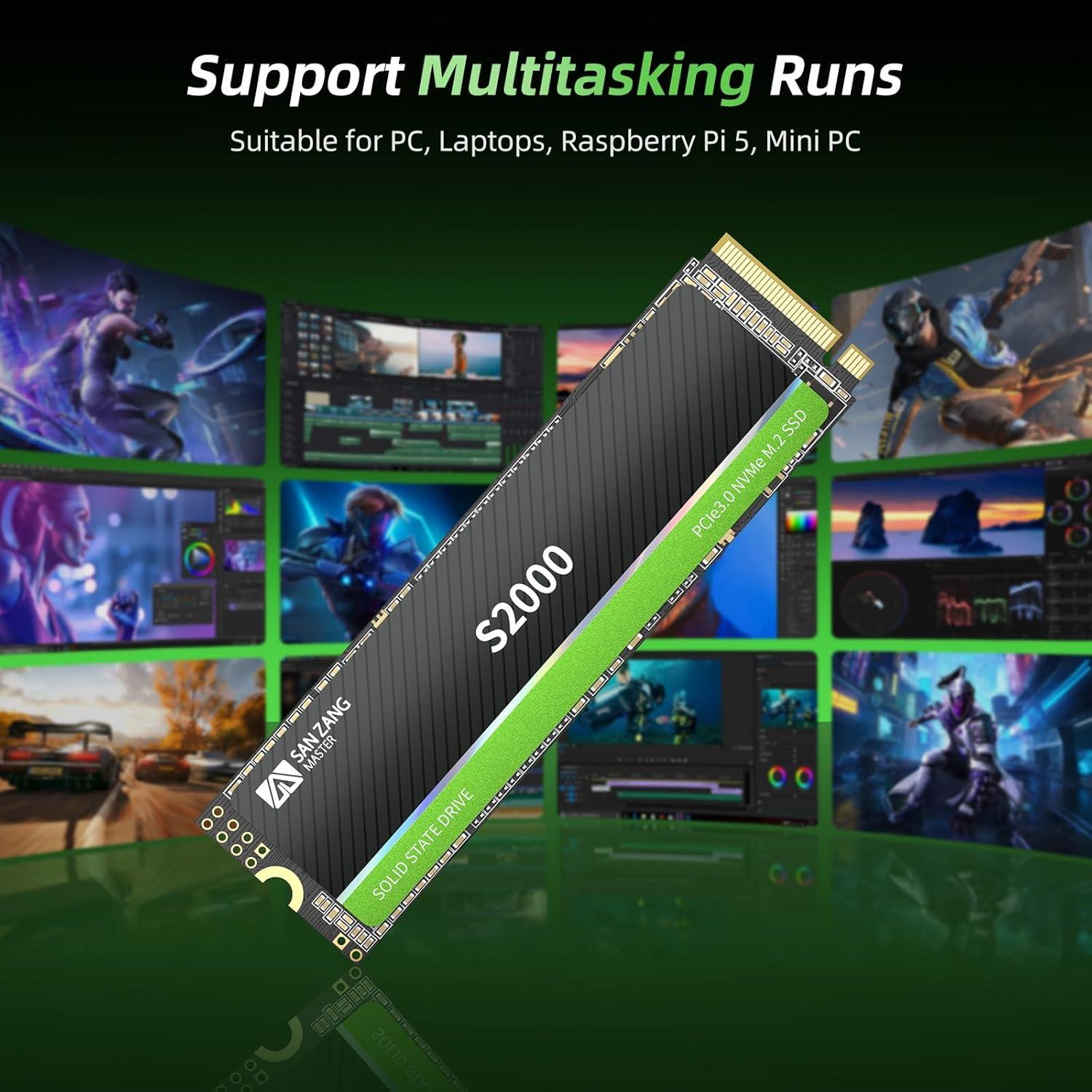 SSD Interno SAN ZANG MASTER S2000 128GB M.2 NVMe 1700MB/s