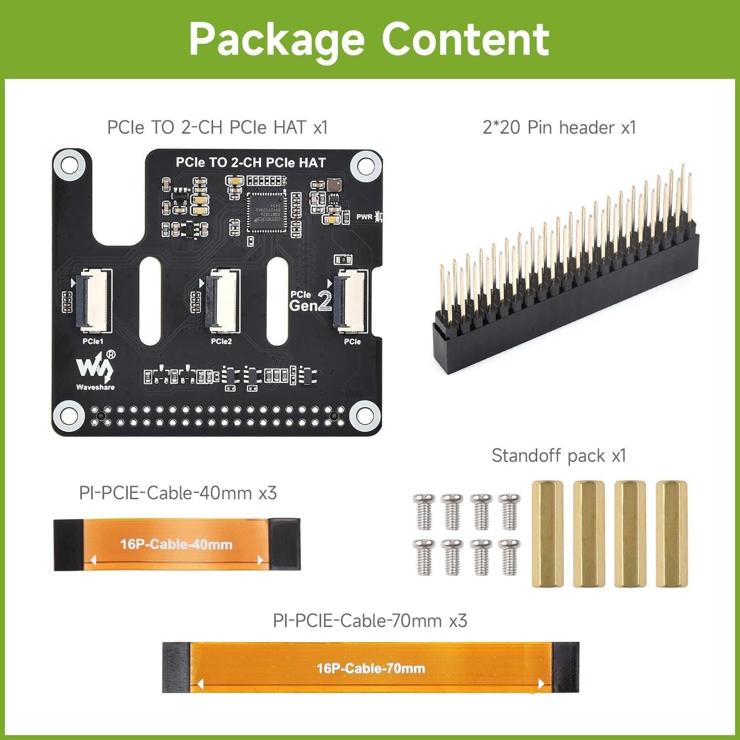 Placa Adaptadora PCIe FFC Waveshare para Raspberry Pi 5