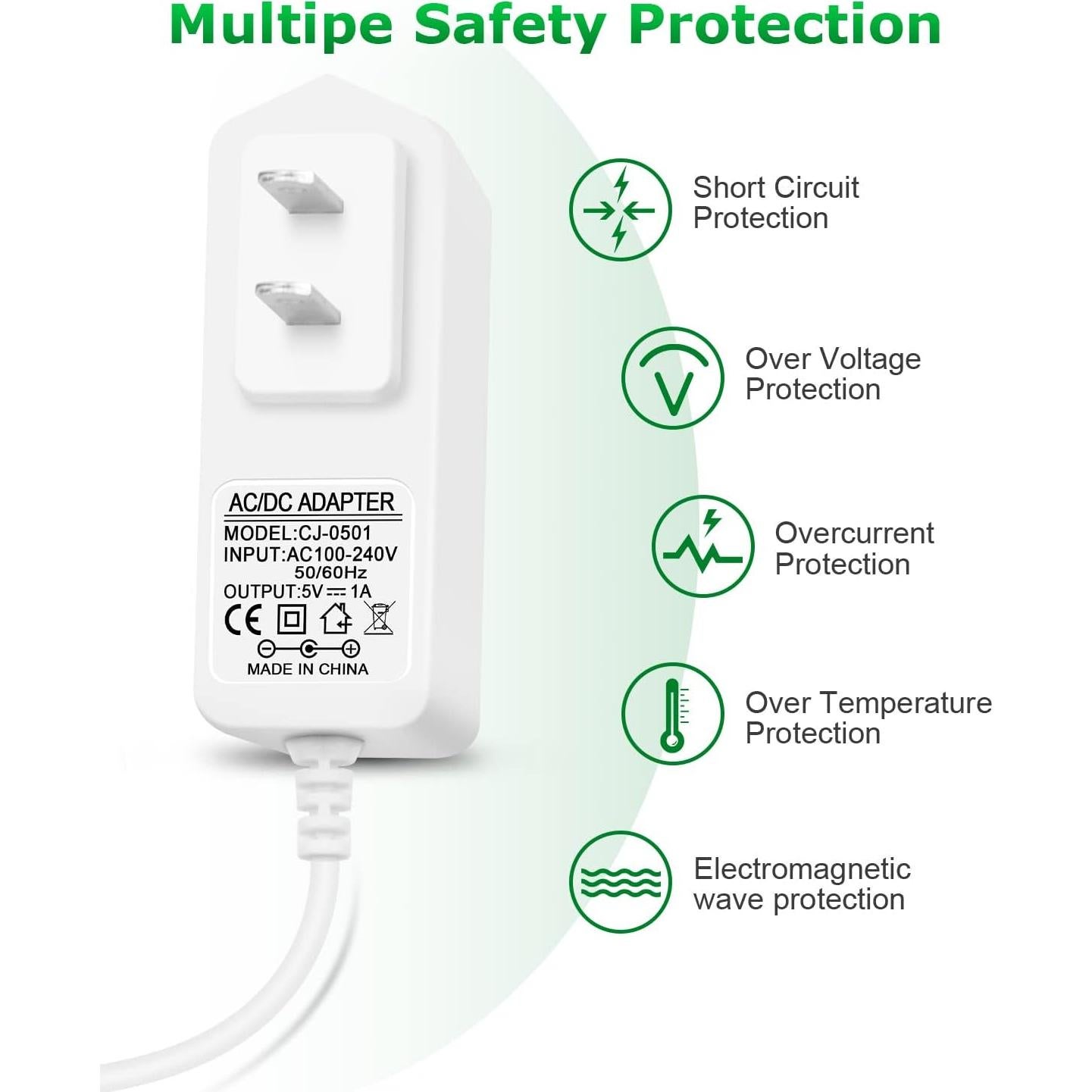 Adaptador de Alimentación AC/DC 5V 1A Arkare con 8 Enchufes