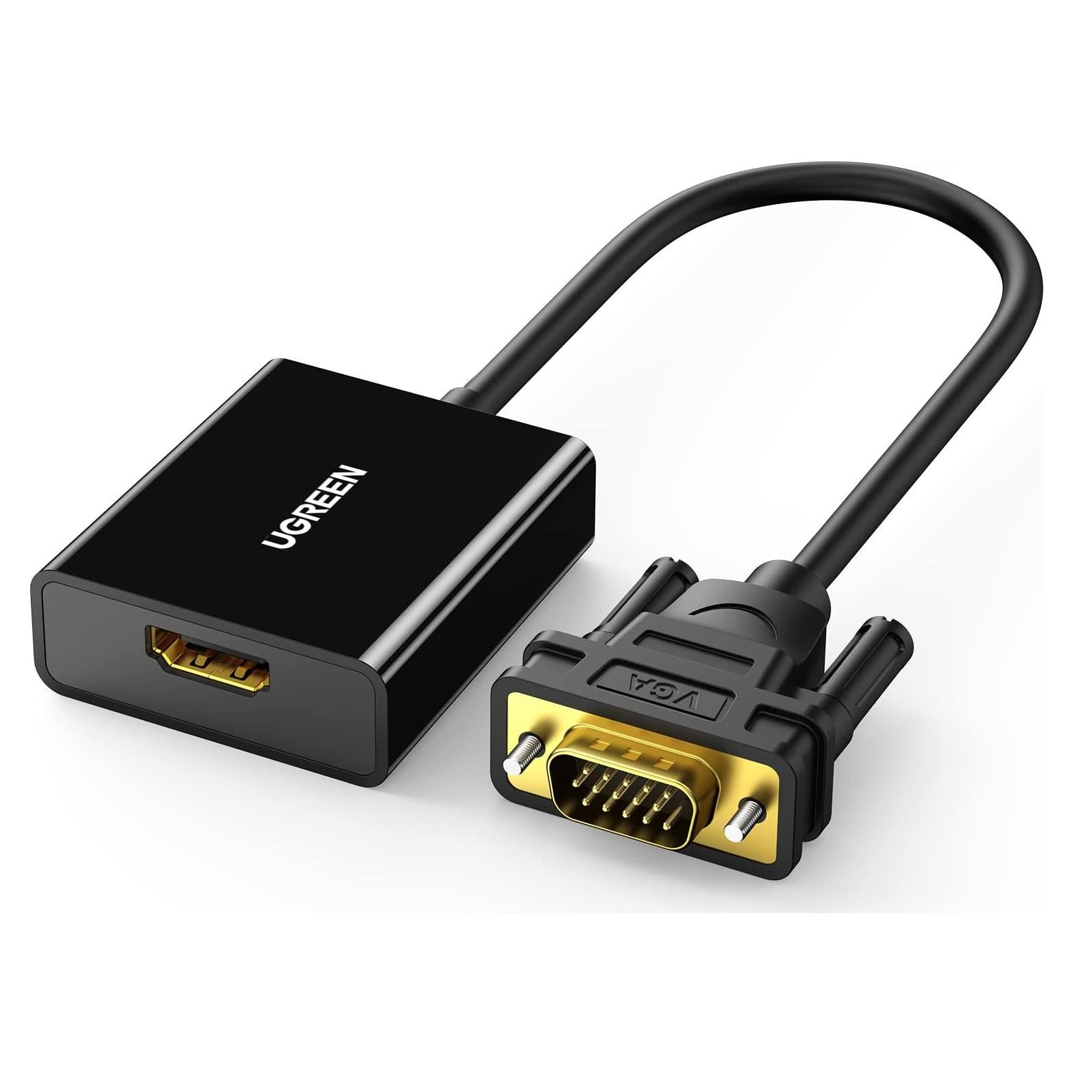 Adaptador HDMI a VGA UGREEN con Audio 3.5mm 1080p