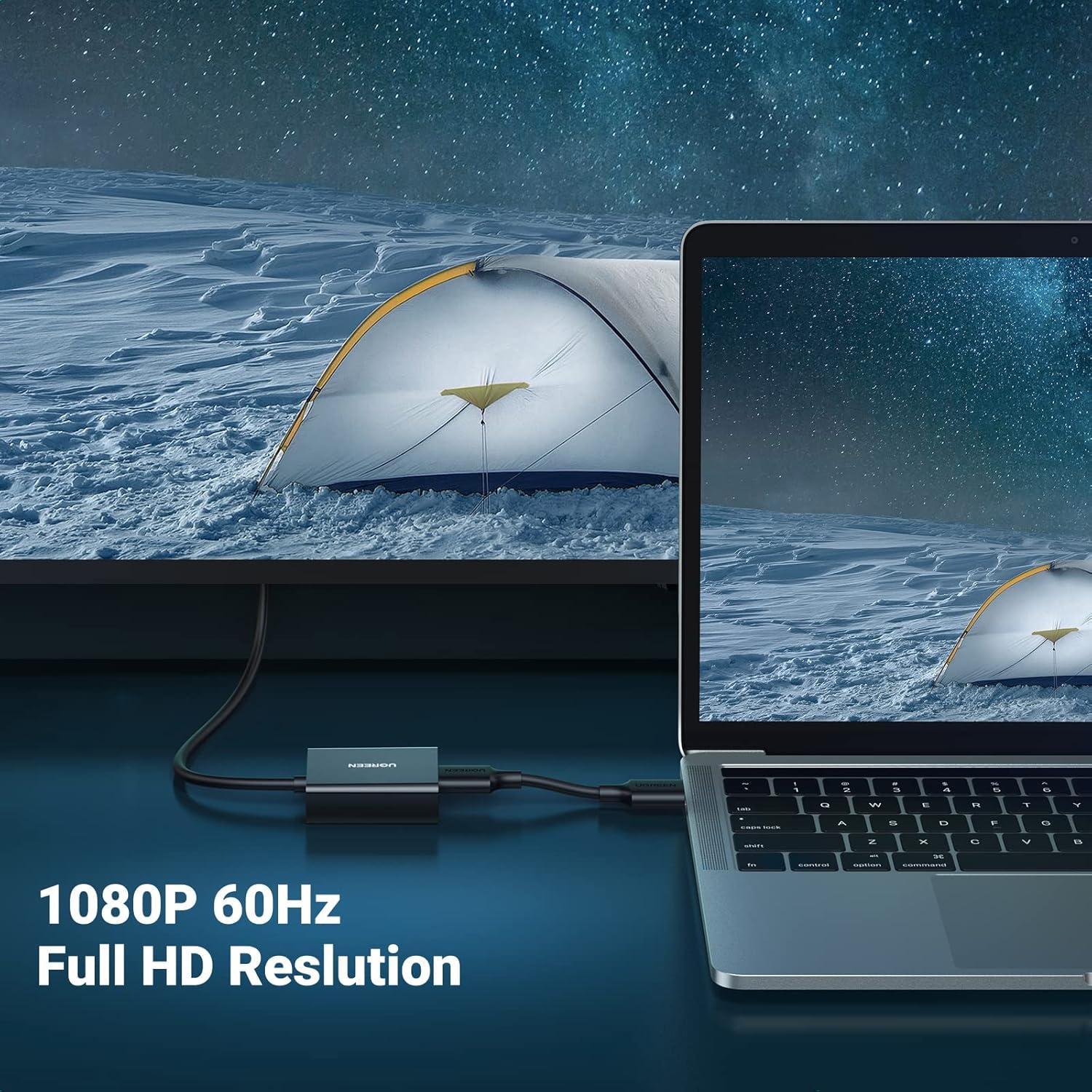 Adaptador HDMI a VGA UGREEN con Audio 3.5mm 1080p