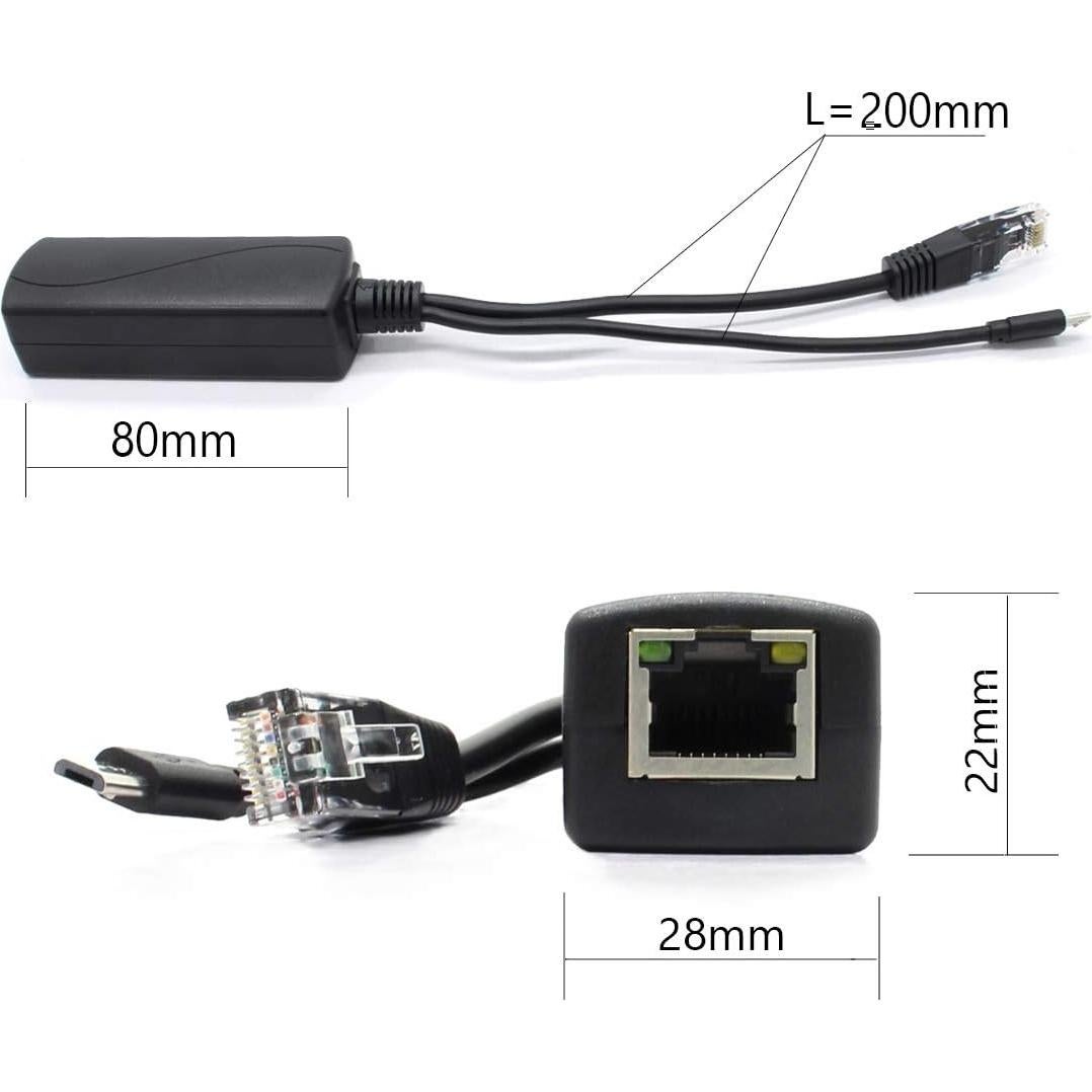 Adaptador PoE Splitter ANVISION 5V 2.4A Micro USB para Cámara IP