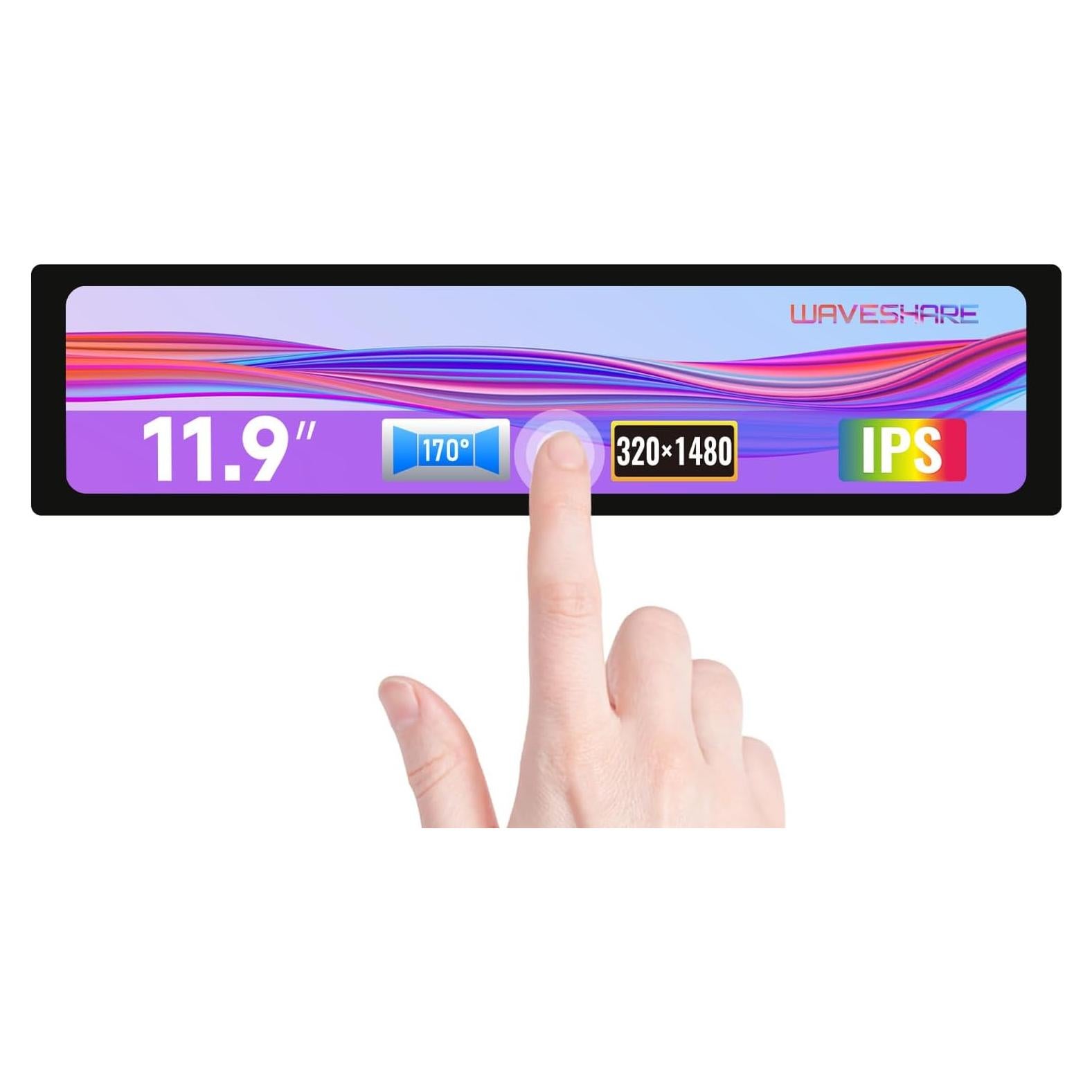 Pantalla LCD Táctil 11.9" Waveshare HDMI 320x1480 IPS