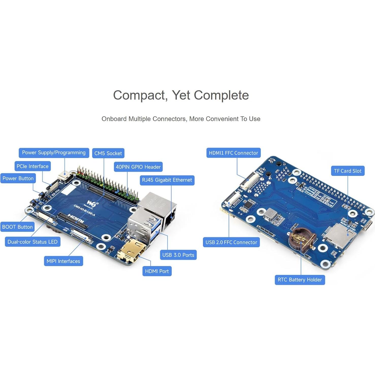 Mini Base Board Waveshare para Raspberry Pi CM5 Lite eMMC