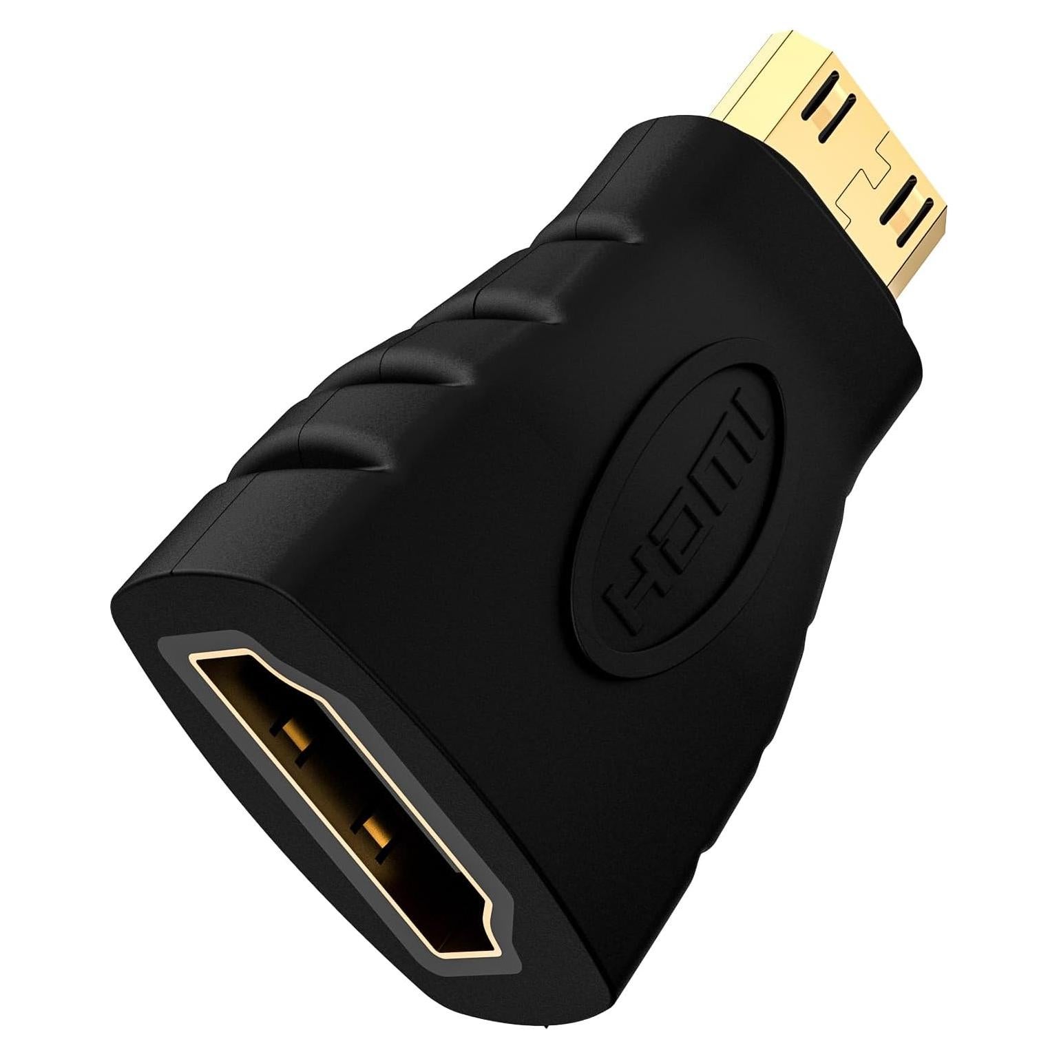 Adaptador VCE Mini HDMI a HDMI 4K, Conector Oro para DSLR