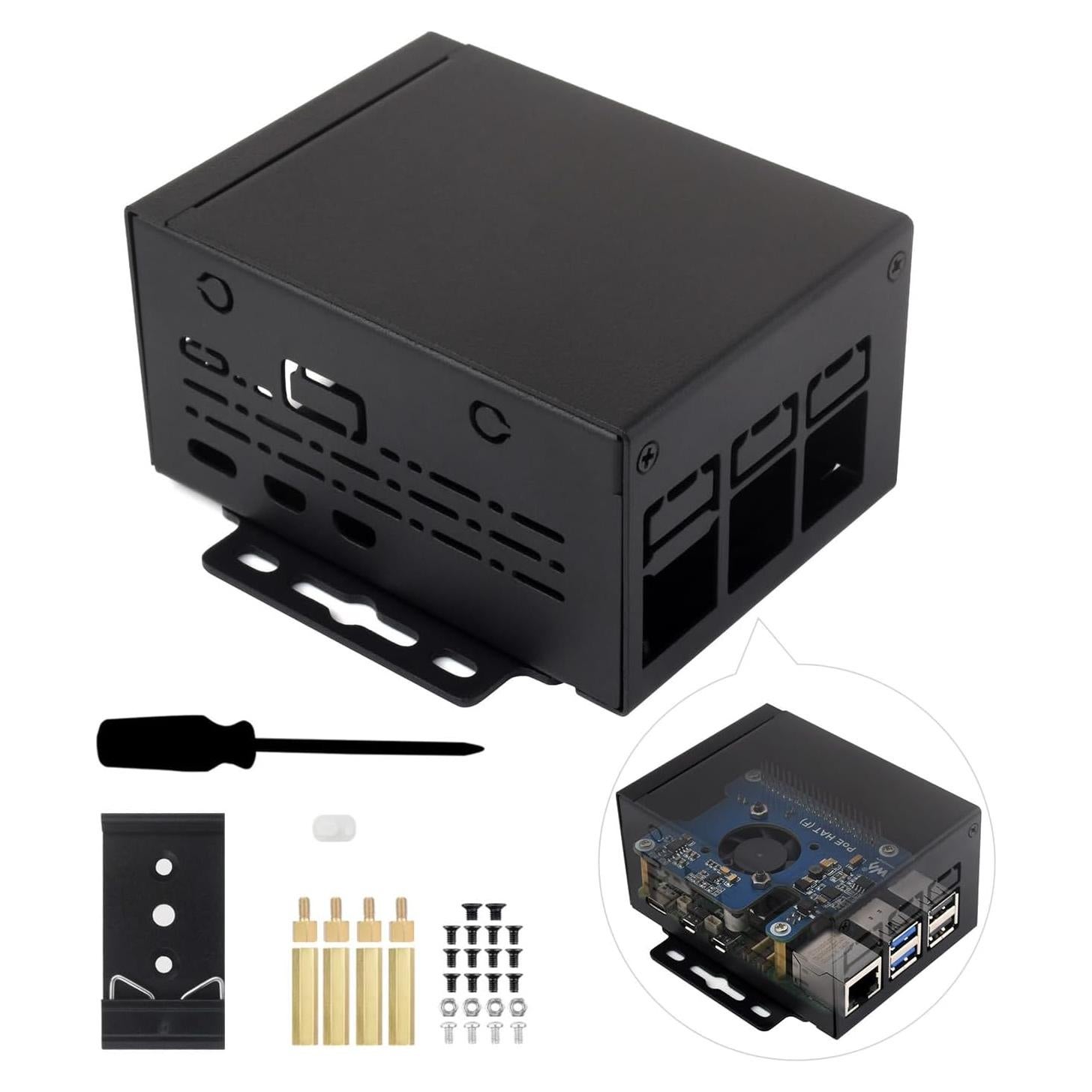 Caja de Metal Industrial Waveshare PI5-CASE-D para Raspberry Pi 5