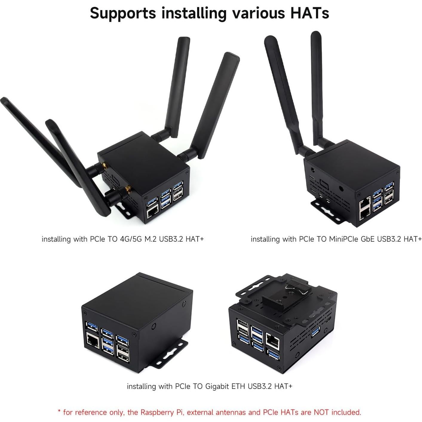 Caja de Metal Industrial Waveshare PI5-CASE-D para Raspberry Pi 5