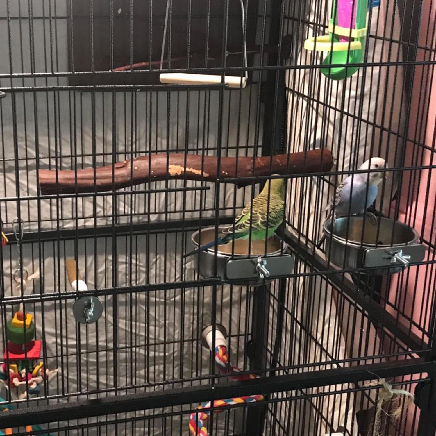 Tazas de Comedero para Loros Kathson Acero Inoxidable 2 Pcs