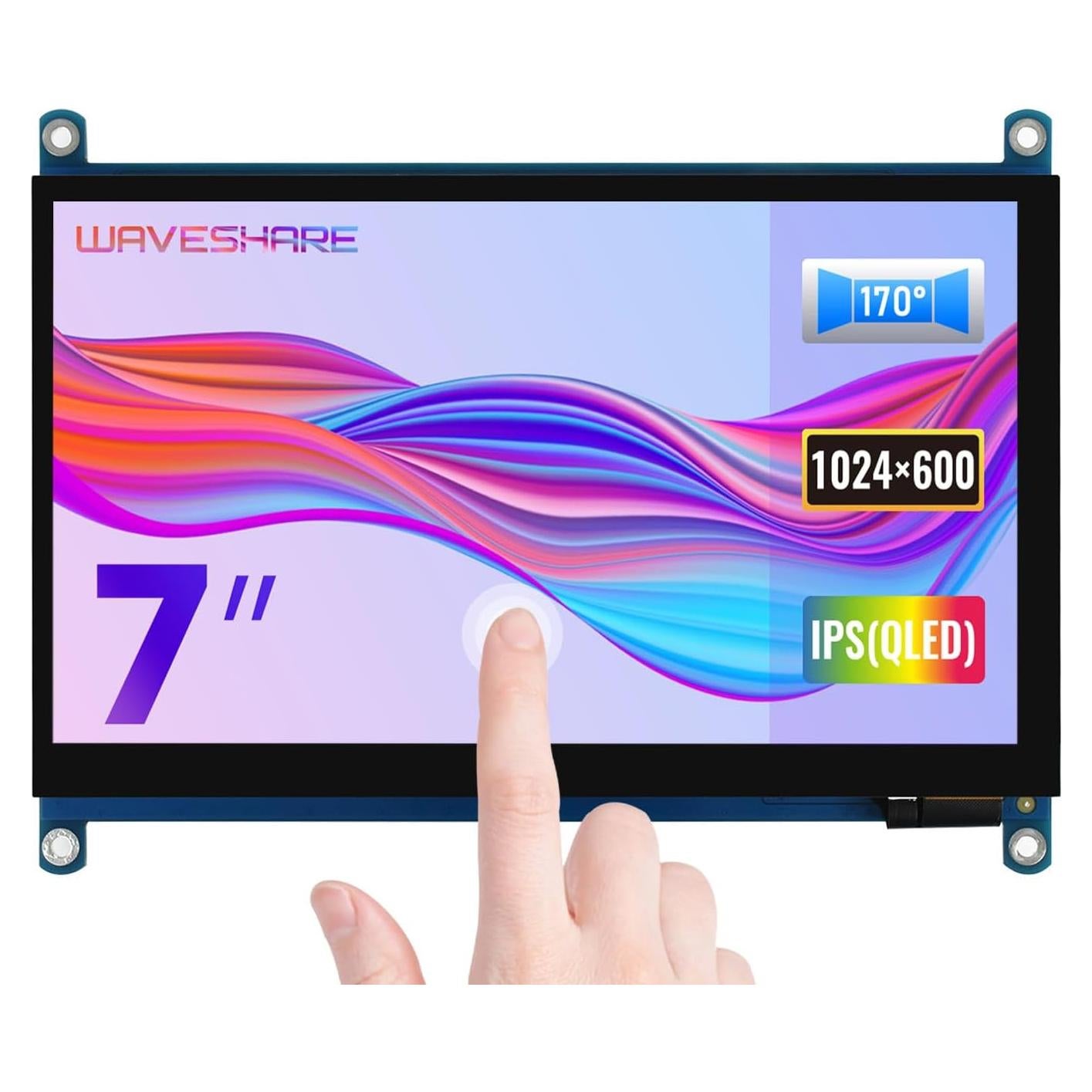 Pantalla Táctil QLED 7" Waveshare 1920x1080 con Vidrio Templado