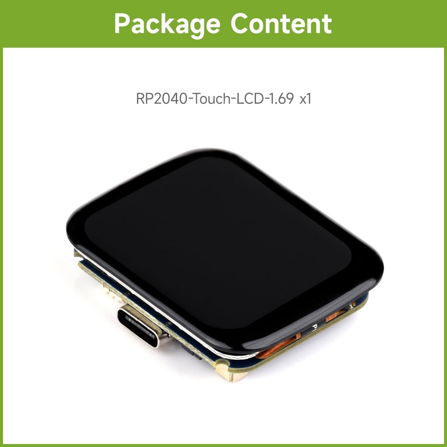 Placa de Desarrollo Waveshare RP2040 con Pantalla Táctil 1.69"