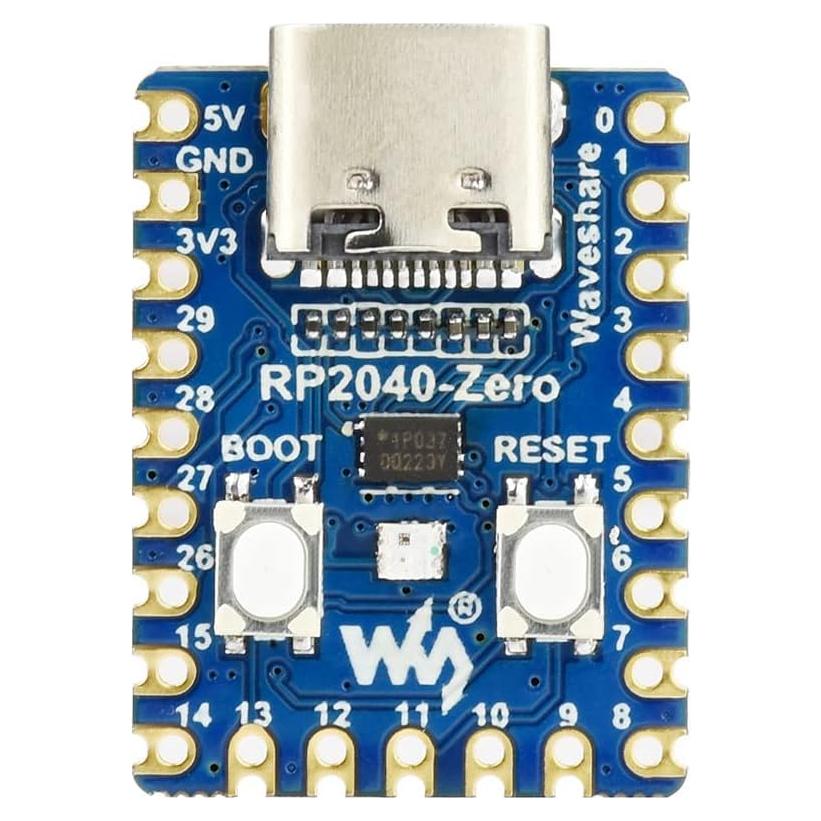 Placa MCU Waveshare RP2040-Zero 19.94g 133MHz USB-C